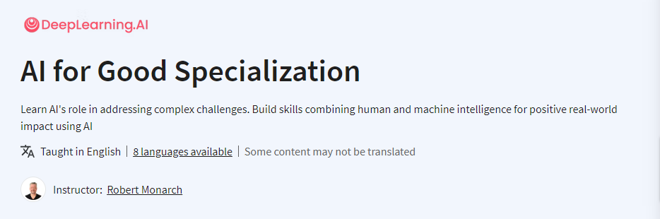 AI for Good Specialization