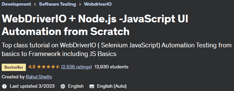 WebDriverIO + Node.js -JavaScript UI Automation from Scratch