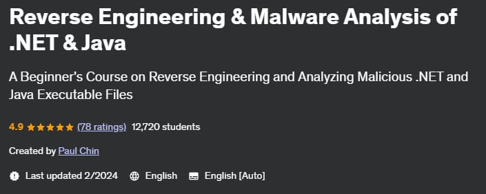 Reverse Engineering & Malware Analysis of .NET & Java