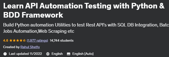 Learn API Automation Testing with Python & BDD Framework
