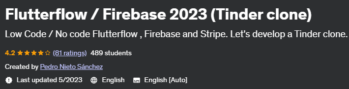 Flutterflow _ Firebase 2023 (Tinder clone)