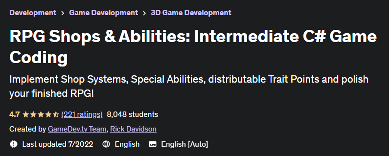 RPG Shops & Abilities: Intermediate C# Game Coding