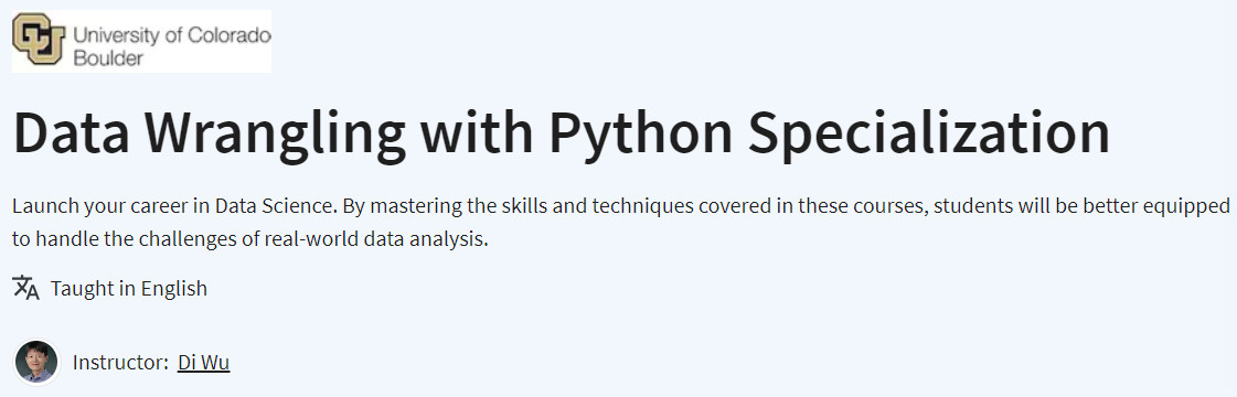 Data Wrangling with Python Specialization