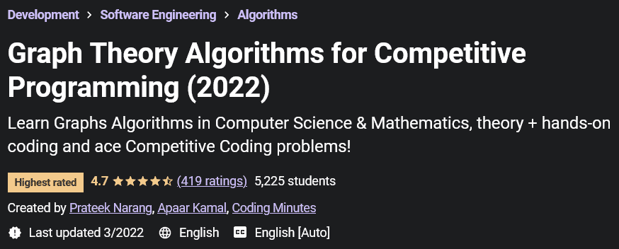 Graph Theory Algorithms for Competitive Programming (2022)