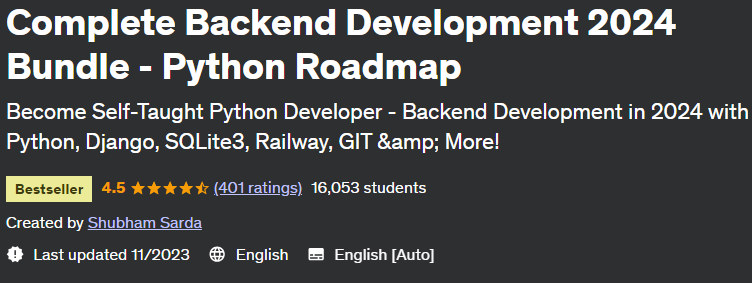 Complete Backend Development 2024 Bundle - Python Roadmap