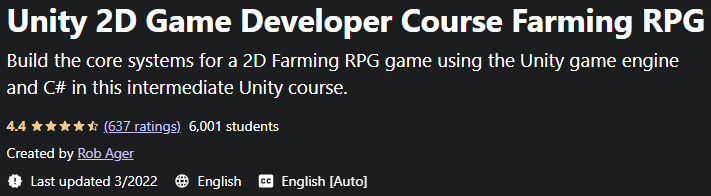 Unity 2D Game Developer Course Farming RPG