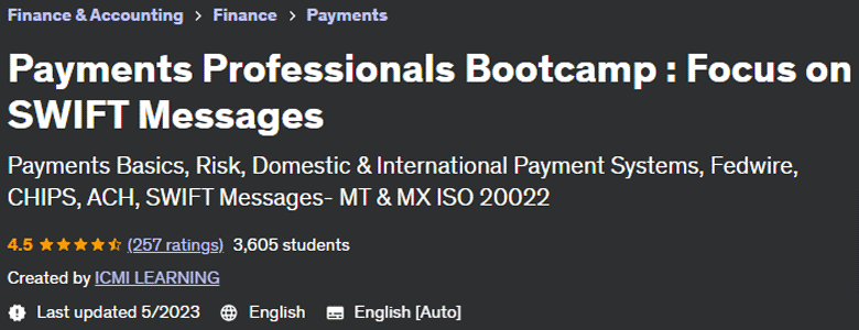 Payments Professionals Bootcamp: Focus on SWIFT Messages 