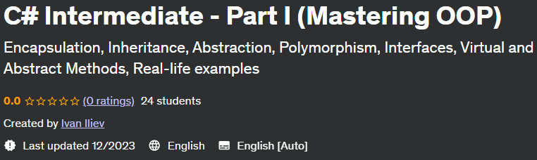 C# Intermediate - Part I (Mastering OOP)