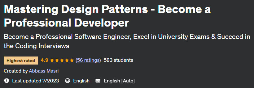 Mastering Design Patterns - Become a Professional Developer 