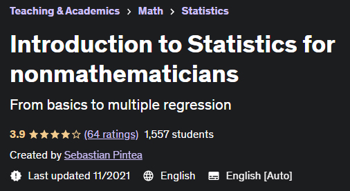 Introduction to Statistics for non-mathematicians