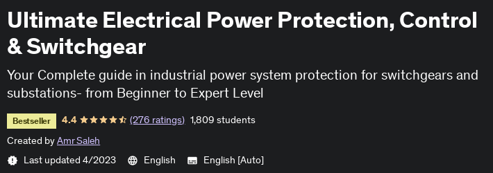 Ultimate Electrical Power Protection, Control & Switchgear