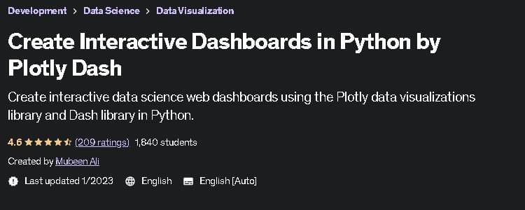 Create Interactive Dashboards in Python by Plotly Dash