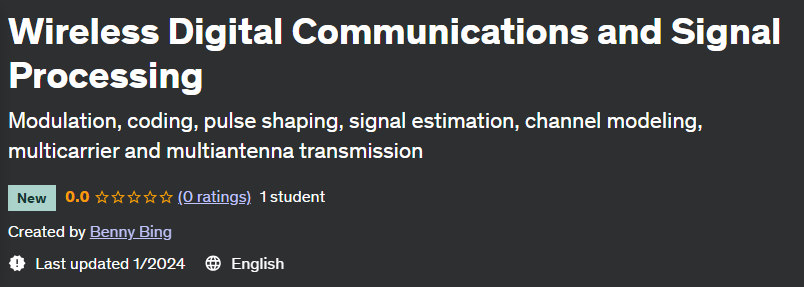 Wireless Digital Communications and Signal Processing