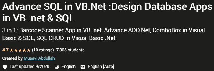 Advance SQL in VB.Net Design Database Apps in VB.net & SQL