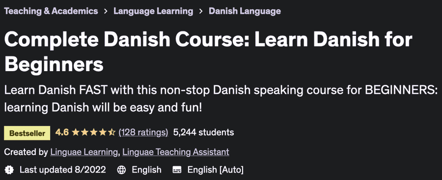 Complete Danish Course: Learn Danish for Beginners