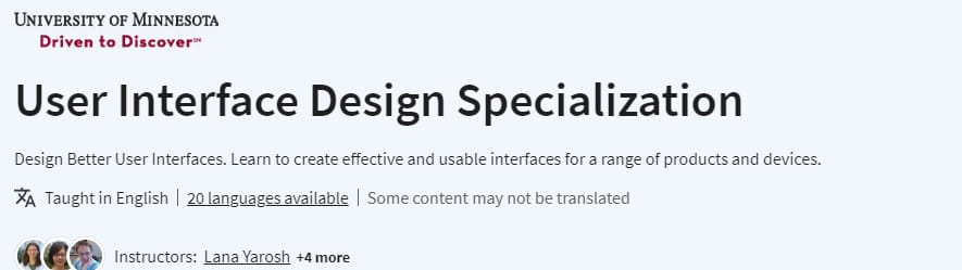 User Interface Design Specialization