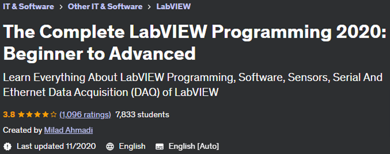 The Complete LabVIEW Programming 2020: Beginner to Advanced 