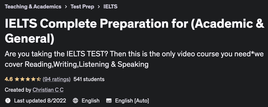 IELTS Complete Preparation for (Academic & General)