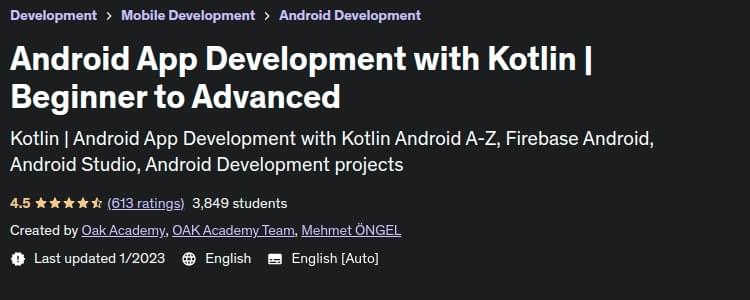 Android App Development with Kotlin  Beginner to Advanced