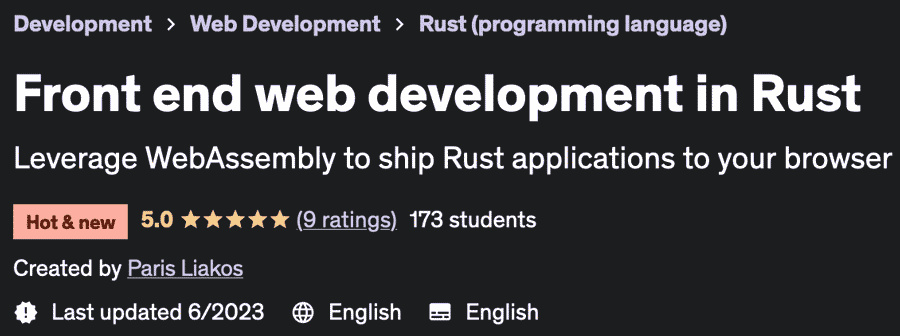 Front end web development in Rust