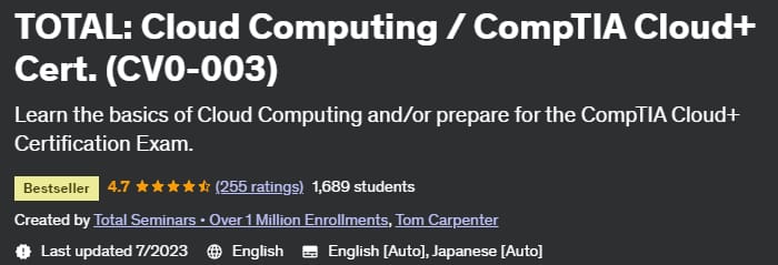 TOTAL_ Cloud Computing _ CompTIA Cloud+ Cert.  (CV0-003)