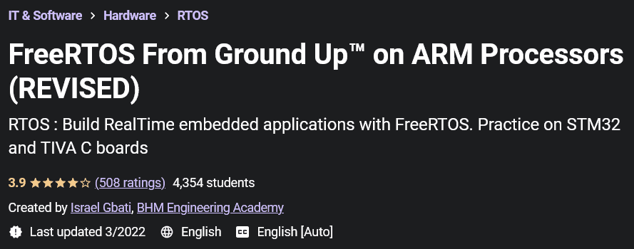 FreeRTOS From Ground Up™ on ARM Processors (REVISED)