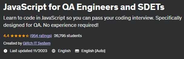 JavaScript for QA Engineers and SDETs