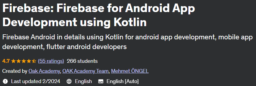 Firebase Firebase for Android App Development using Kotlin