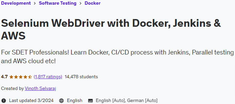 Selenium WebDriver with Docker, Jenkins & AWS