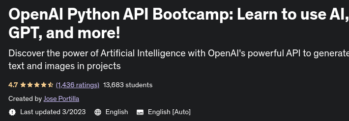 OpenAI Python API Bootcamp: Learn to use AI, GPT, and more!