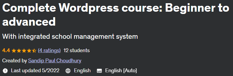 Complete WordPress course Beginner to advanced