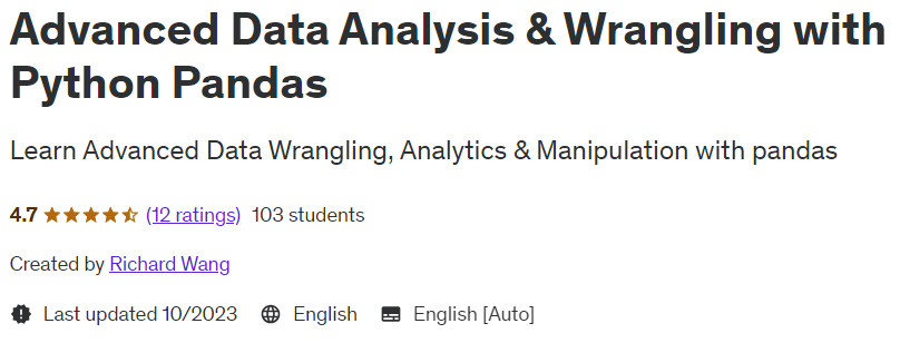 Advanced Data Analysis & Wrangling with Python Pandas