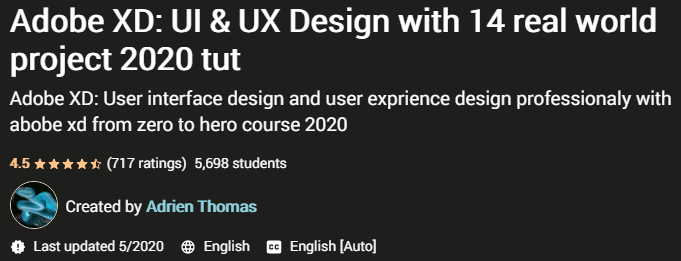 Adobe XD UI & UX Design with 14 real world projects 2020 tut