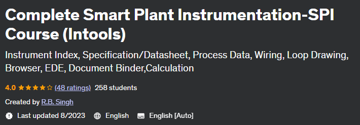 Complete Smart Plant Instrumentation-SPI Course (Intools)