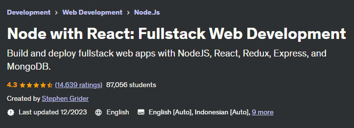 Node with React: Fullstack Web Development 