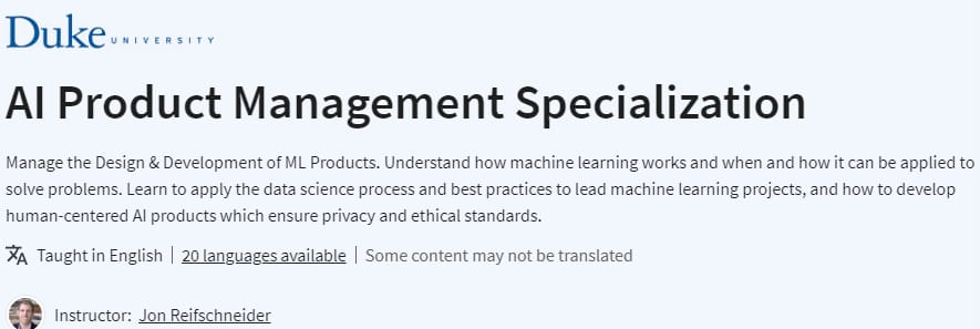 AI Product Management Specialization