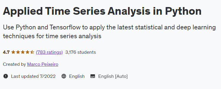 Applied Time Series Analysis in Python