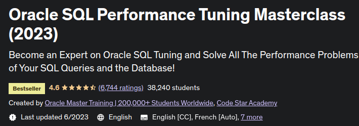 Oracle SQL Performance Tuning Masterclass (2023)