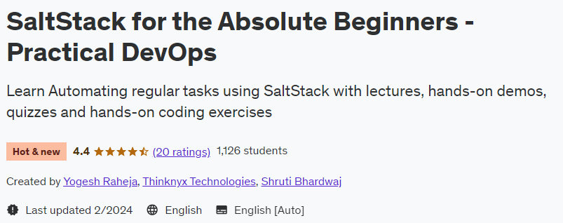 SaltStack for the Absolute Beginners - Practical DevOps