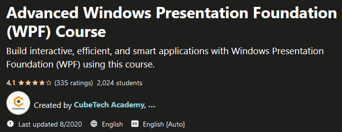 Advanced Windows Presentation Foundation (WPF) Course