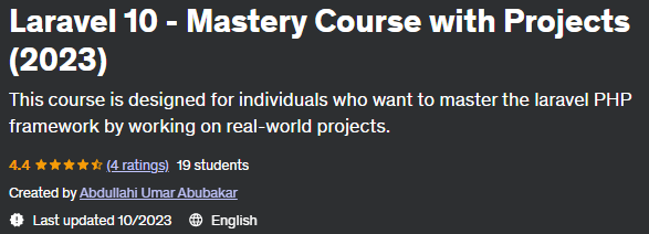 Laravel 10 - Mastery Course with Projects (2023)
