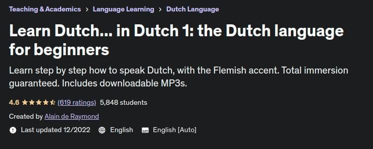 Learn Dutch... in Dutch 1: the Dutch language for beginners