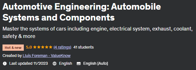 Automotive Engineering: Automobile Systems and Components