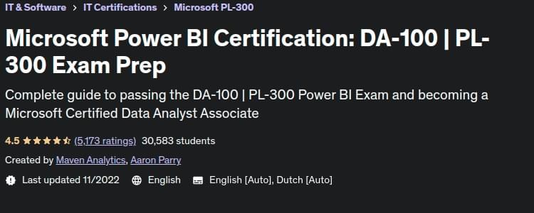 Microsoft Power BI Certification: DA-100 |  PL-300 Exam Prep