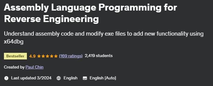 Assembly Language Programming for Reverse Engineering