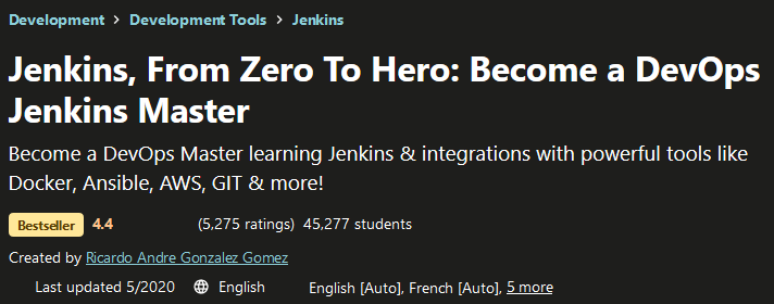 Jenkins From Zero To Hero Become a DevOps Jenkins Master Cover