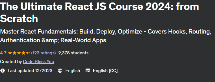 The Ultimate React JS Course 2024: from Scratch