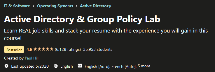 Active Directory and Group Policy Lab Cover