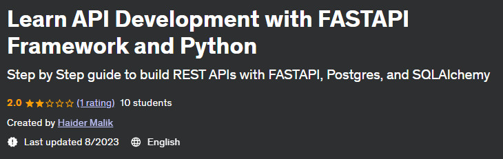 Learn API Development with FASTAPI Framework and Python