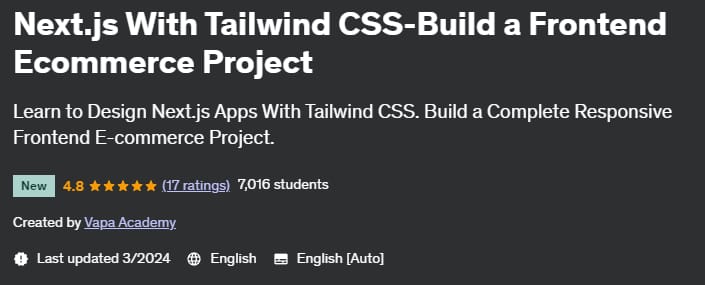 Next.js With Tailwind CSS-Build a Frontend Ecommerce Project